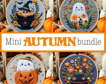 MINI BUNDLE PACK Autumn Embroidery Patterns, All Current And Future Designs, Mega Discount, Lifetime Access, Hand Embroidery Bundle Deal