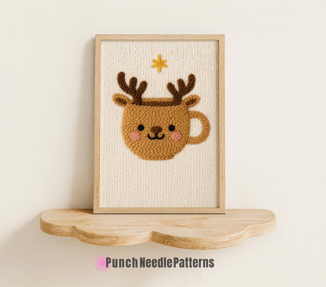 Christmas Punch Needle Pattern, Holiday Wall Decor, Beginners Craft - Etsy