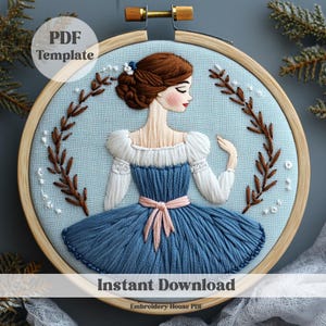 Clara Drosselmeyer Embroidery Pattern, The Nutcracker Hand Embroidery, PDF Pattern, Instant Download, DIY Embroidery, Ballet Design,Hoop Art