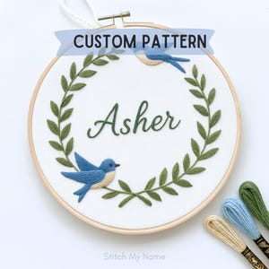 Floral Hand Embroidery Pattern, Handmade crafts, Swallow pattern, Hand Embroidery Pattern, PDF pattern, kids room decor, Beginner friendly
