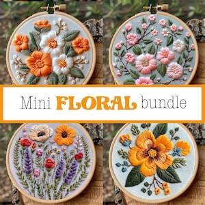 MINI BUNDLE PACK Floral Embroidery Patterns, All Current And Future Designs, Mega Discount, Lifetime Access, Hand Embroidery Bundle Deal