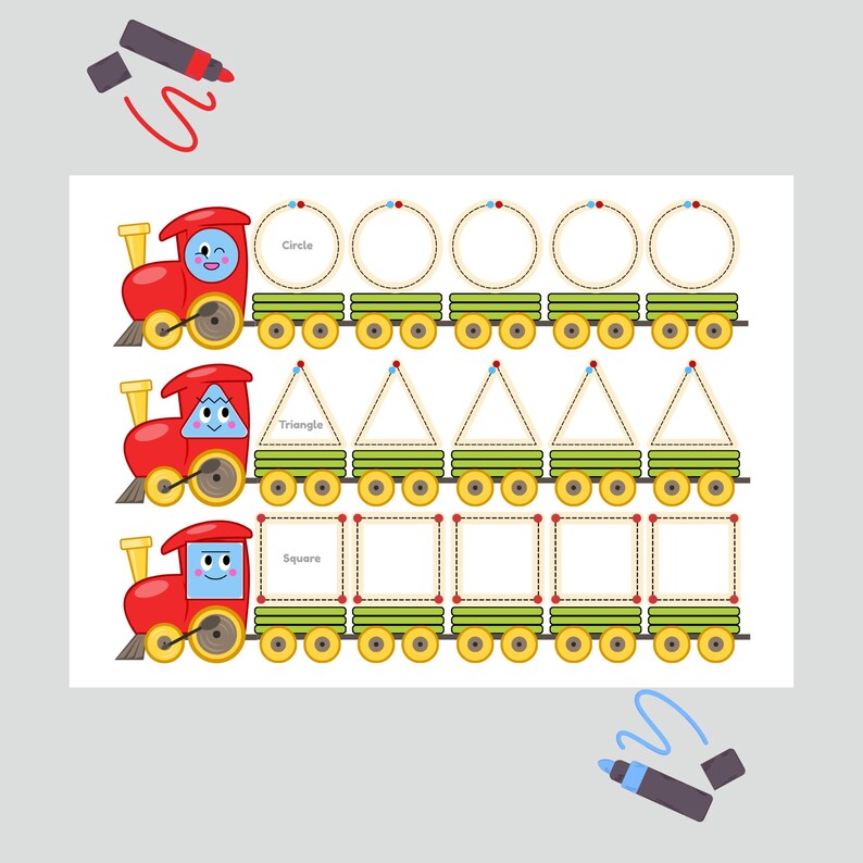Train Color Sorting Activity Train Color & Shape Sorting Game - Preschool Printable Activity - Etsy
