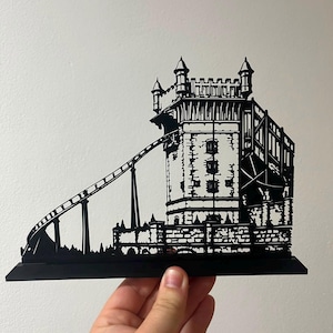 The Flying Dutchman Drop Silhouette | 3D Printed Roller Coaster Decor | Efteling Gift | Theme Park Wall Art | Coaster Fan Art