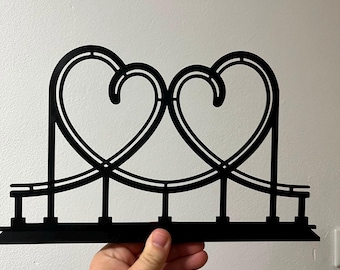 Zwei Herzen. Eine Leidenschaft. – Doppelherz Achterbahn | Personalisierte Freizeitpark Deko für Coasterfans