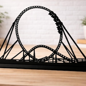 Blue Fire Looping - Freizeitparkmomente für die Ewigkeit – Achterbahn Looping als minimalistische Fan Art