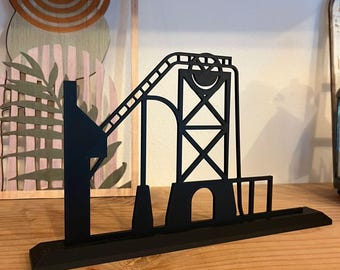 Baron 1898 Silhouette – Efteling Roller Coaster | 3D Printed PLA Black with Base | Minimalist Decoration with/without Lettering