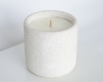 Relaxing Soy Wax Scented Candle Handmade Concrete Pot Candle Minimalistic Home Decor Aesthetic Candle Essential Oils Self Care Cozy Candle