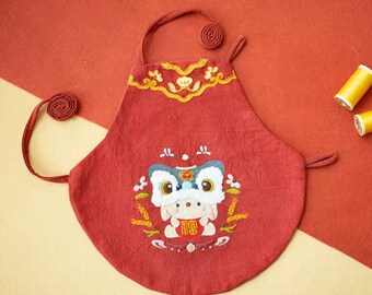 Chinese Zodiac Animal Baby Clothing, Embroidery Baby Clothing, 96 Hours Pure Handmade, 0-12 Months, Undergarment, Birthday Clothing