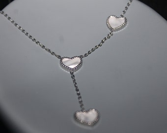 Love Necklace,Connected Hearts,Triple Necklace,