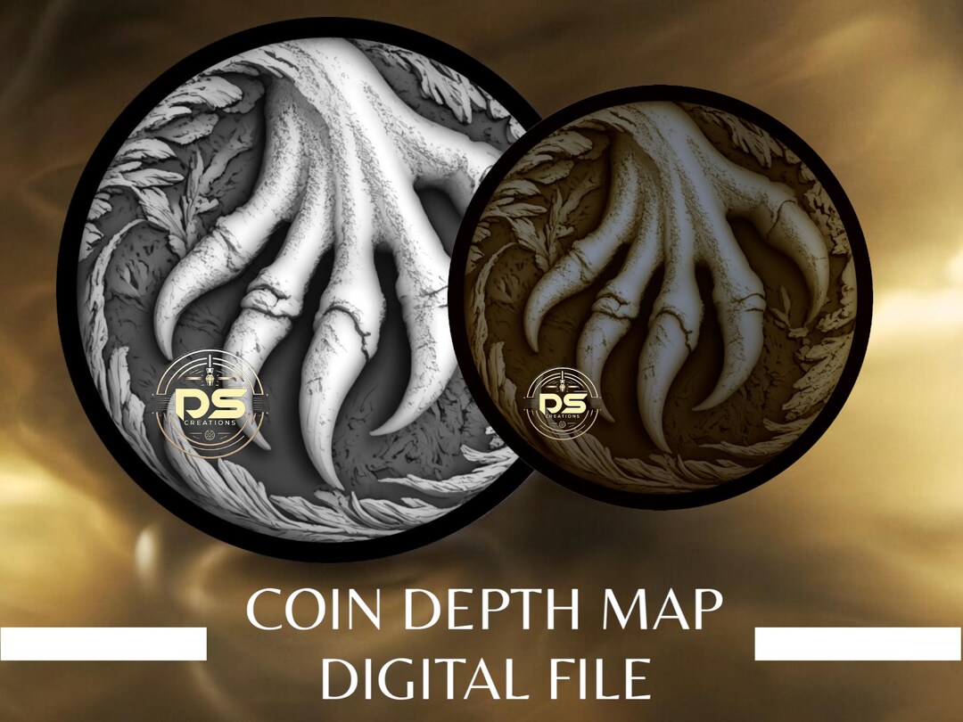 3D Coin Depth Map | Optimised Resolution PNG File | for Lightburn 3D ...