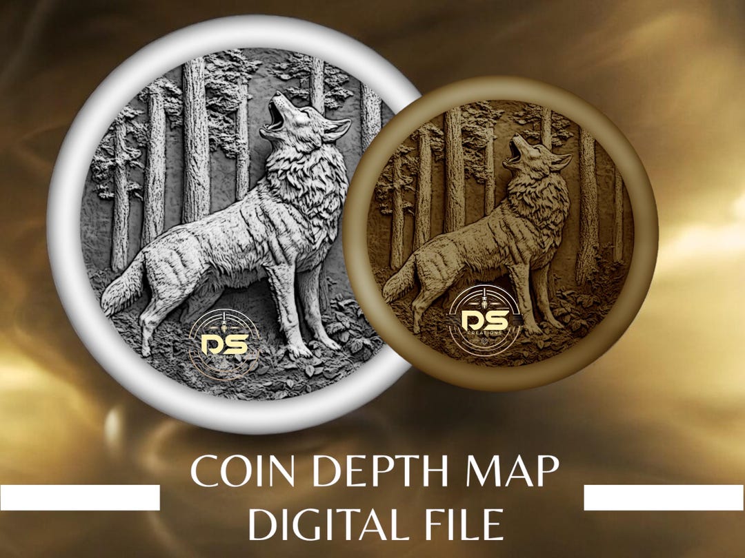 Wolves Depth Map Wolf in the Woods Depth Map File for Coin, Wood or Slate Engraving - Etsy