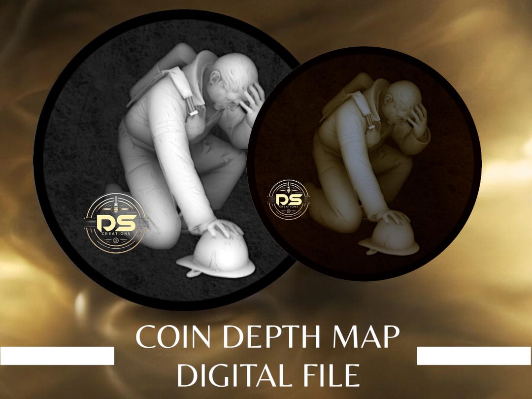 Coin Depth Map | Optimised Resolution PNG File | for Lightburn 3D Slice ...