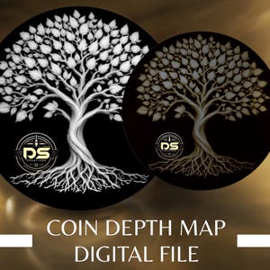 Levensboom | '3D' diepgegraveerde grijswaarden muntdieptekaart | PNG | Geoptimaliseerde resolutie | Voor Lightburn 3D Slice-modus