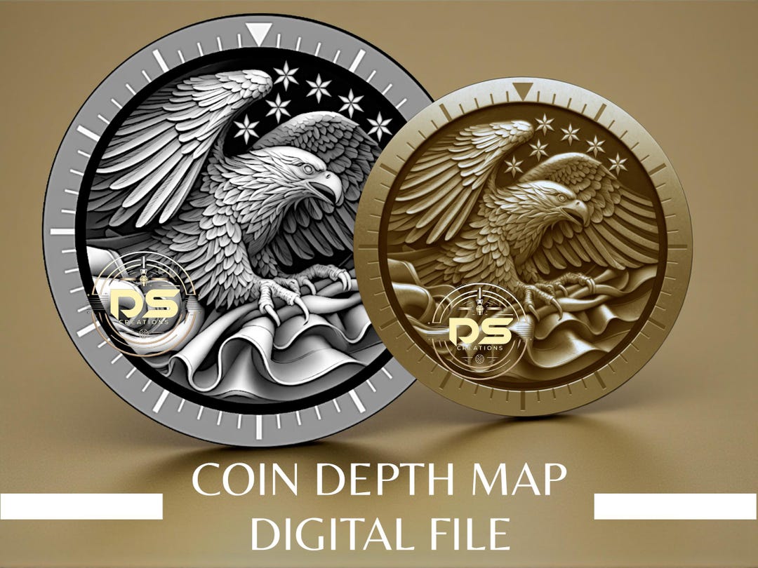Coin Depth Map | Optimised Resolution PNG File | for Lightburn 3D Slice ...