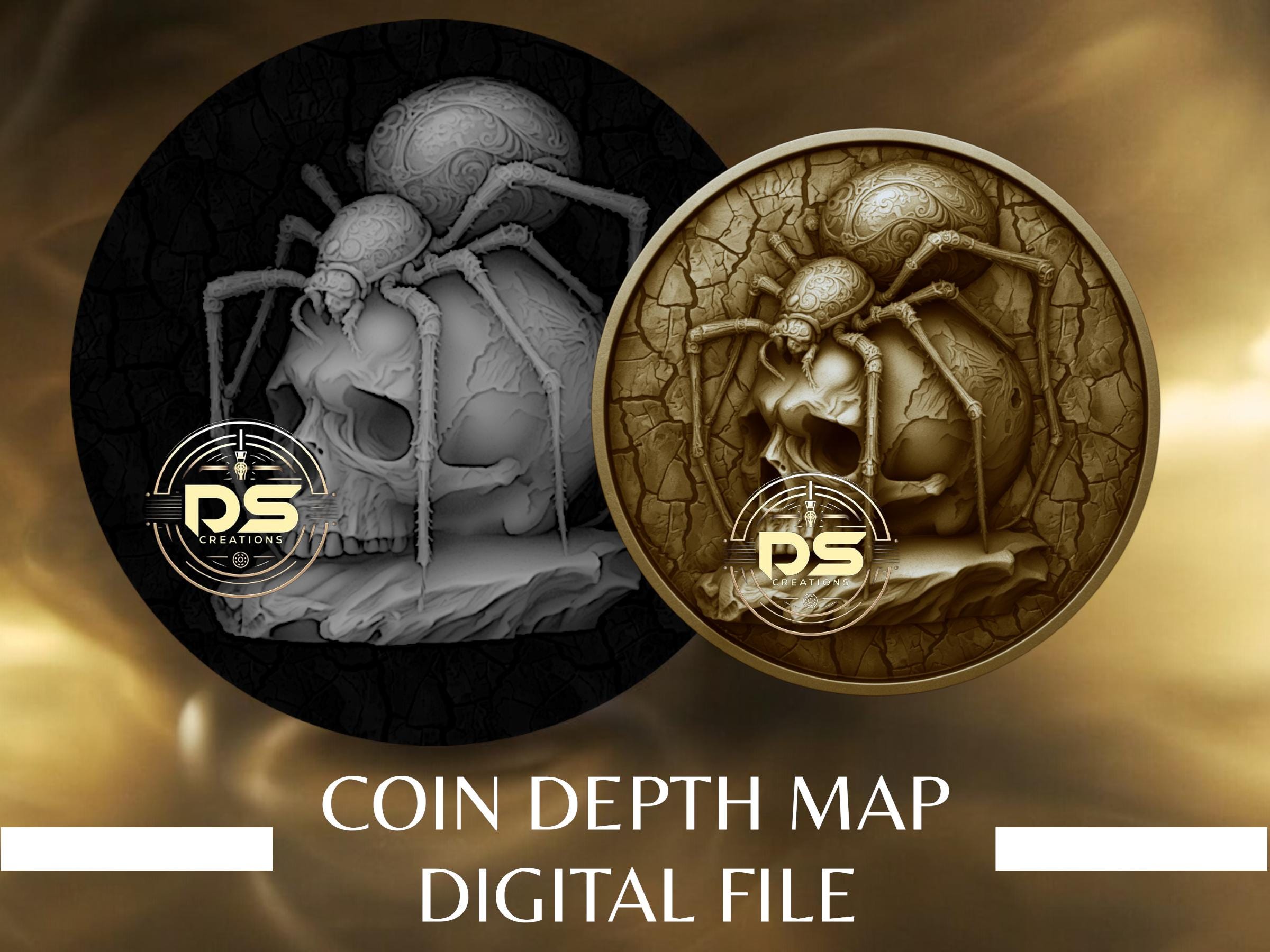Coin Depth Map | Optimised Resolution PNG File | for Lightburn 3D Slice ...