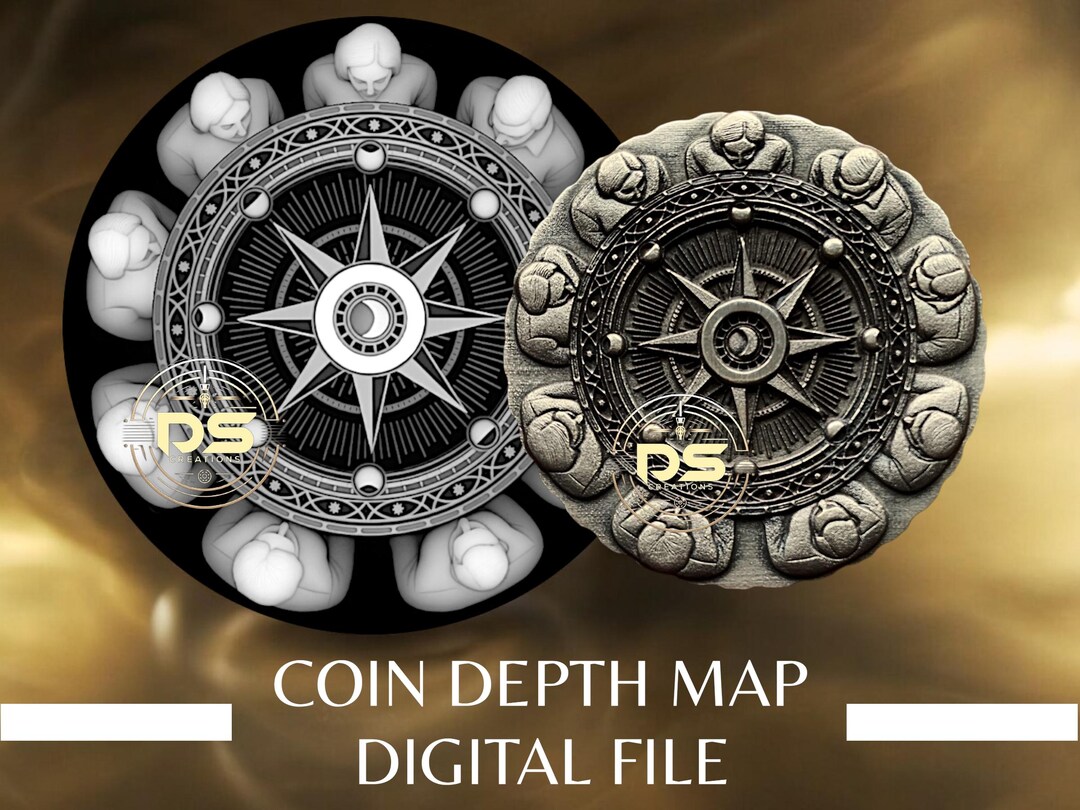 Coin Depth Map | Optimised Resolution PNG File | for Lightburn 3D Slice ...