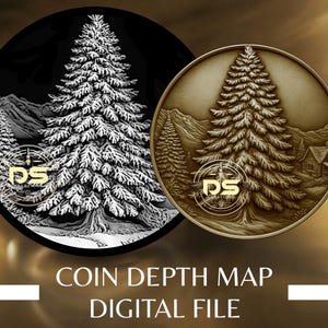 Mapa de profundidad de monedas / Archivo PNG de resolución optimizada / Para el modo de corte 3D Lightburn / (Archivo digital)