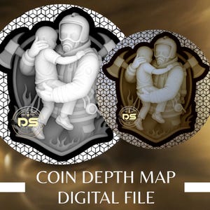 Rescued | 3D Coin Depth Map | Grayscale PNG File for Lightburn 3D Slice Mode | Digital Download