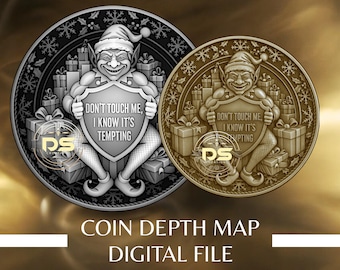 Coin Depth Map | Optimised Resolution PNG File | For Lightburn 3D Slice Mode | (Digital File)