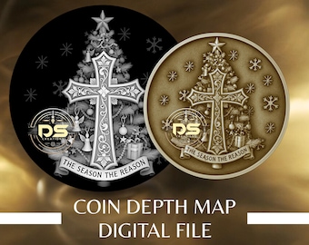 Coin Depth Map | Optimised Resolution PNG File | For Lightburn 3D Slice Mode | (Digital File)
