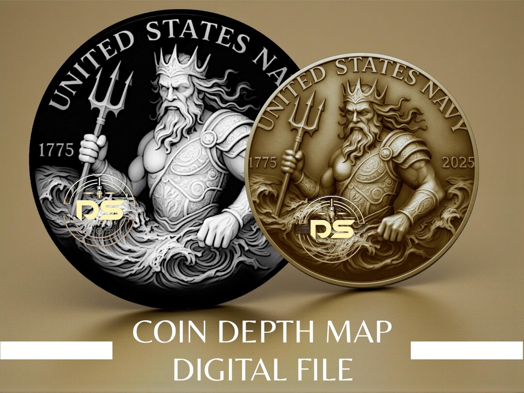 Coin Depth Map | Optimised Resolution PNG File | for Lightburn 3D Slice ...