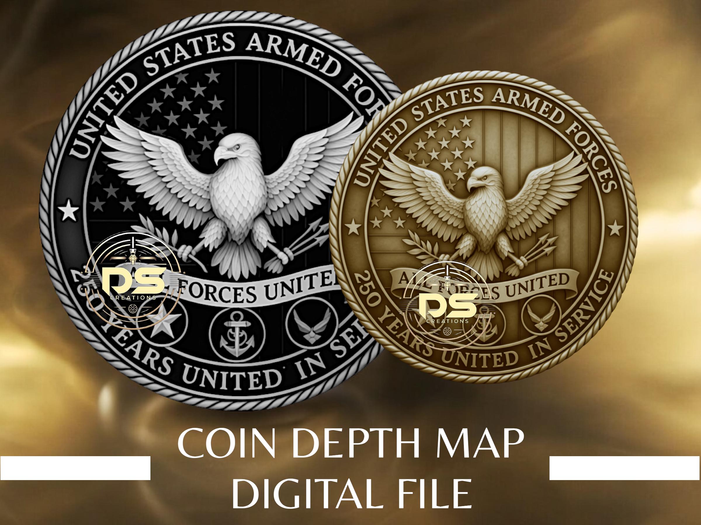 Coin Depth Map | Optimised Resolution PNG File | for Lightburn 3D Slice ...