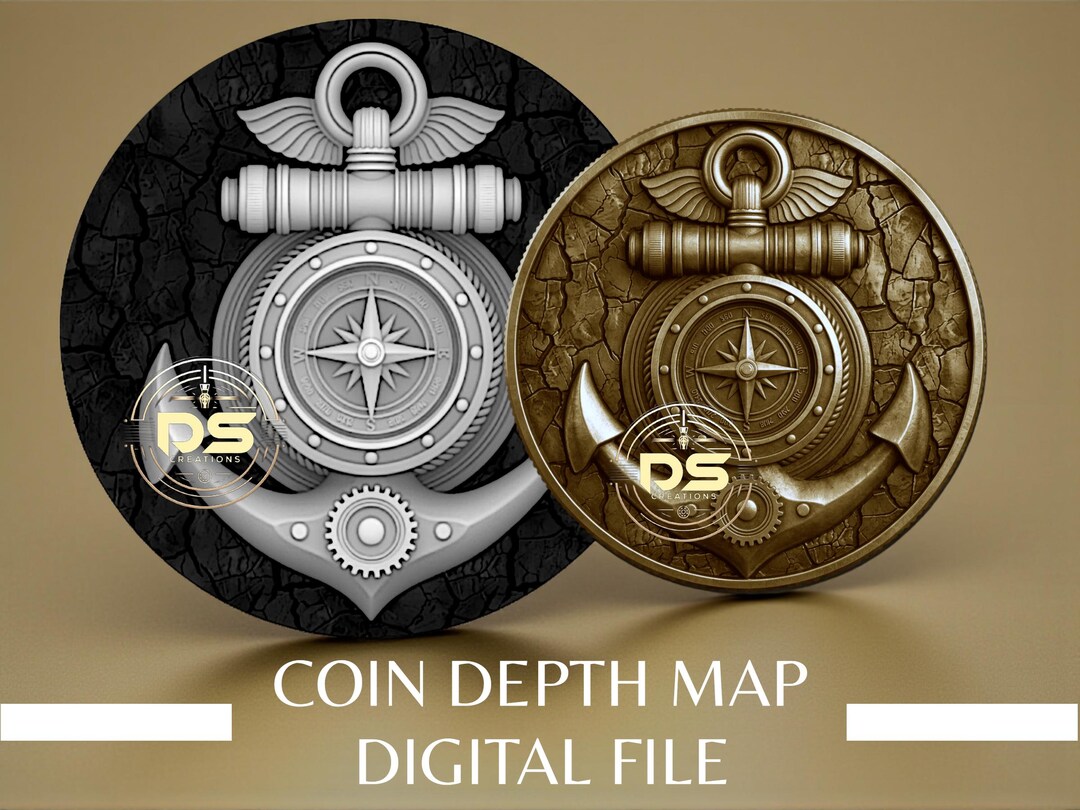 Coin Depth Map | Optimised Resolution PNG File | for Lightburn 3D Slice ...