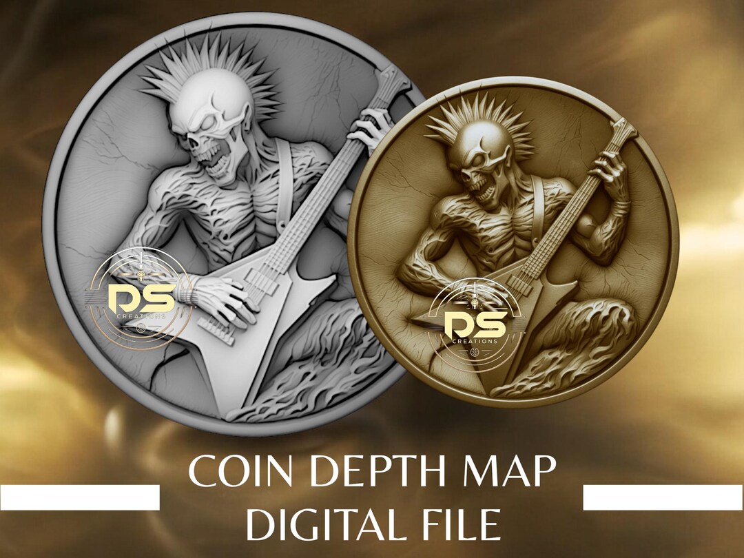 Coin Depth Map | Optimised Resolution PNG File | for Lightburn 3D Slice ...