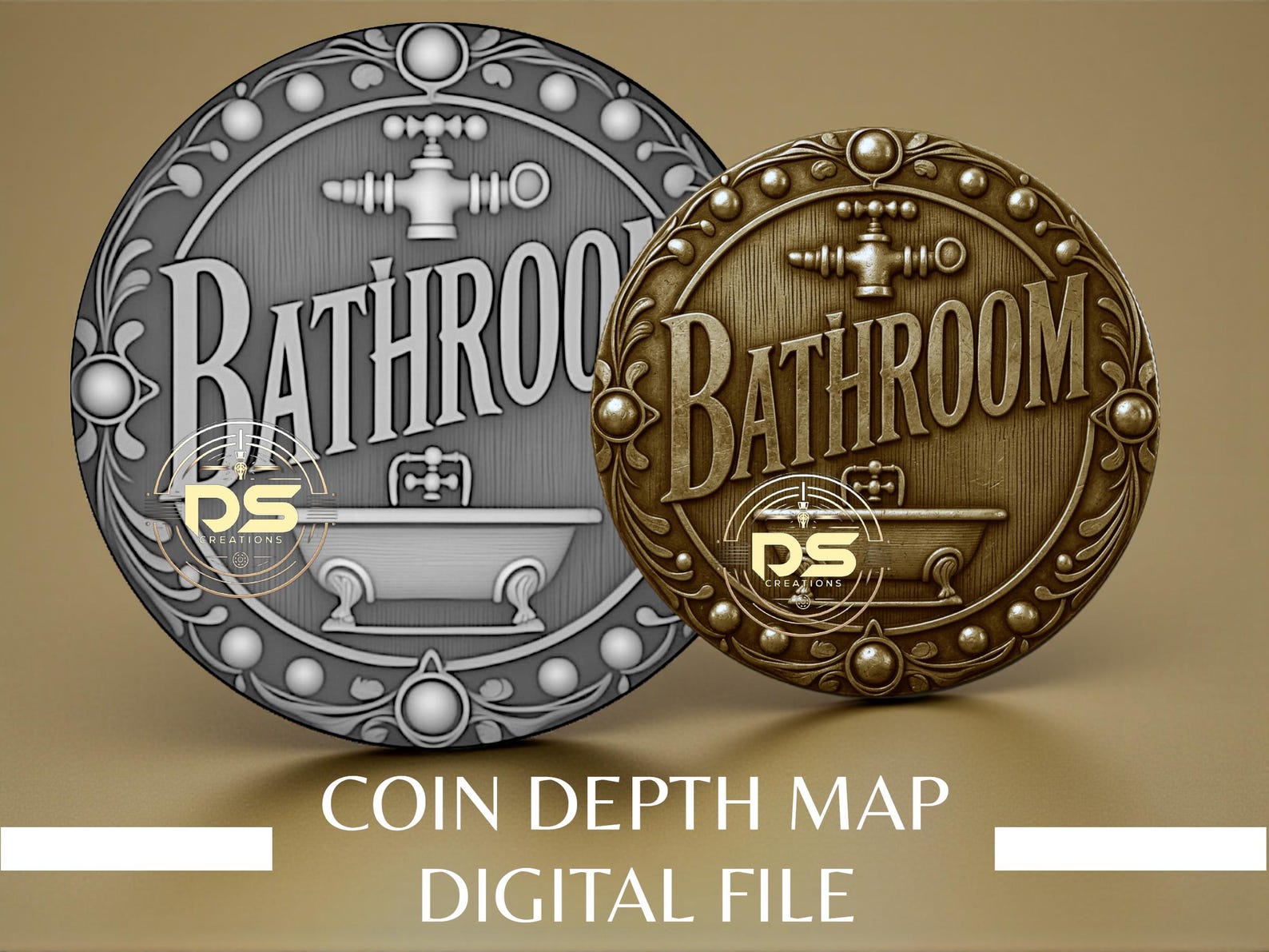 Coin Depth Map | Optimised Resolution PNG File | for Lightburn 3D Slice ...