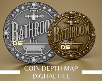 Coin Depth Map | Optimised Resolution PNG File | For Lightburn 3D Slice Mode | (Digital File)