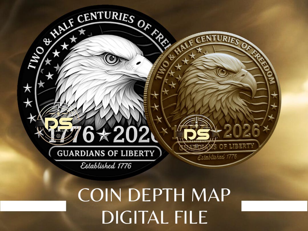 Coin Depth Map | Optimised Resolution PNG File | for Lightburn 3D Slice ...