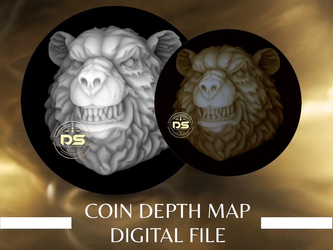 3D Coin Depth Map | Optimised Resolution PNG File | for Lightburn 3D ...