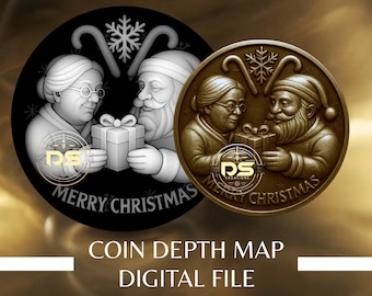 Coin Depth Map | Optimised Resolution PNG File | For Lightburn 3D Slice Mode | (Digital File)