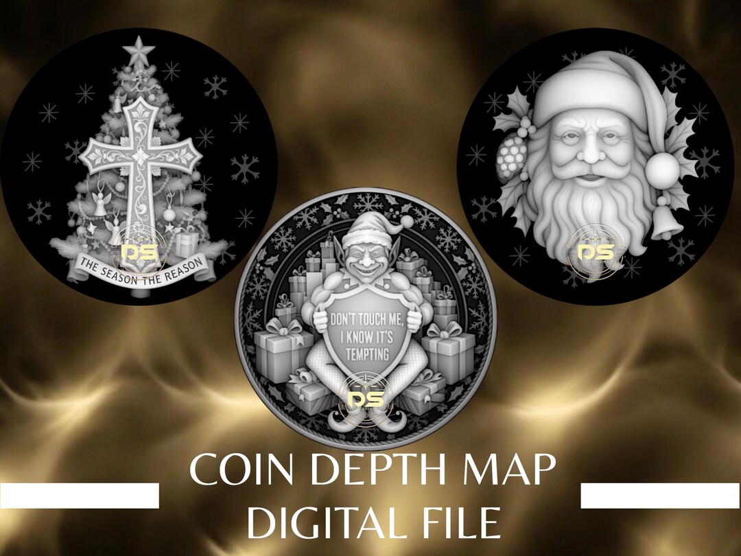 Coin Depth Map Bundle | Optimised Resolution PNG Files | for Lightburn ...