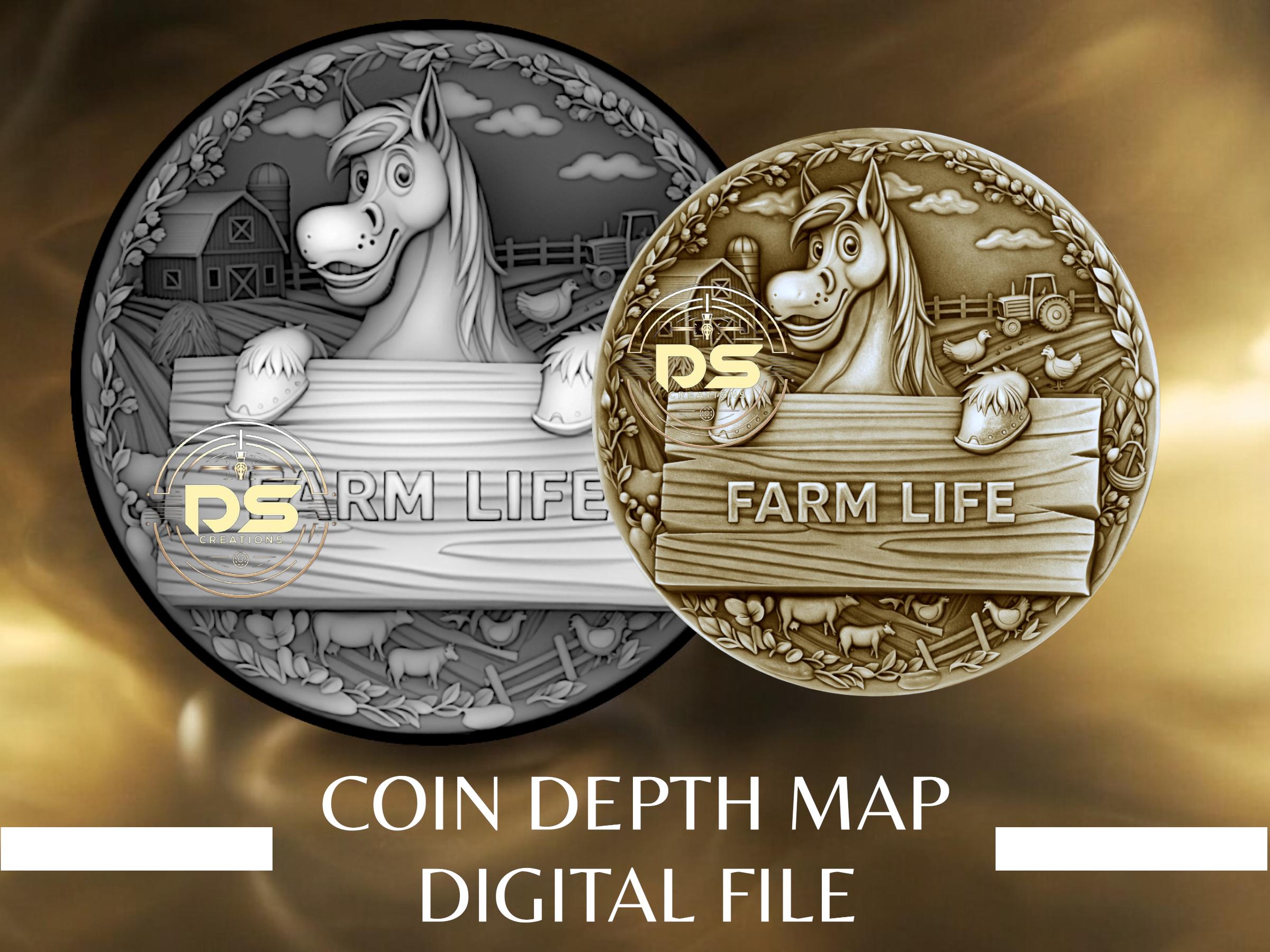 Coin Depth Map | Optimised Resolution PNG File | for Lightburn 3D Slice ...