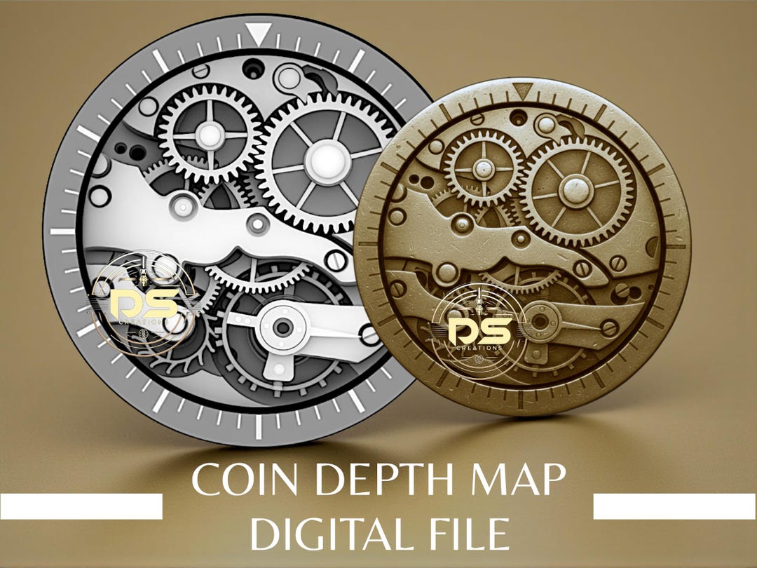 Coin Depth Map | Optimised Resolution PNG File | for Lightburn 3D Slice ...