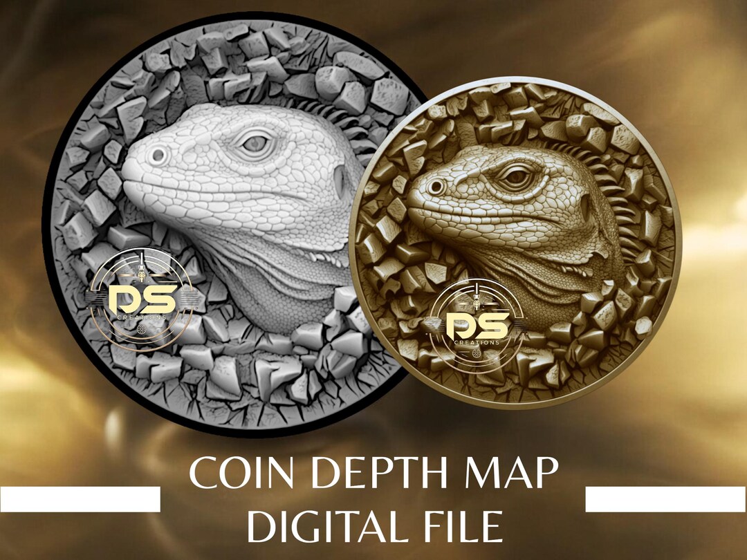 Coin Depth Map | Optimised Resolution PNG File | for Lightburn 3D Slice ...