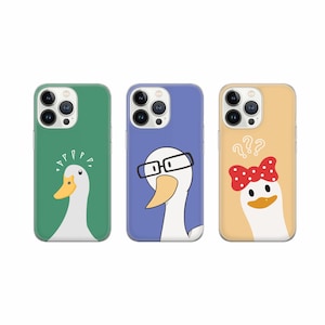 Cute duck phone case Phone Case Funny goose case Cover for iPhone 16 15 14 13 12 Pro Xs Samsung S24 S23 S22 FE A25 A15 Pixel 9 8A 7