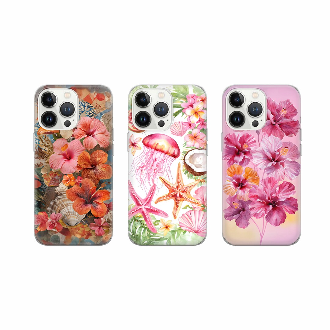Hibiscus Phone Case Hibiscus Summer Flow Cover for iPhone 16 15 14 13 — free download