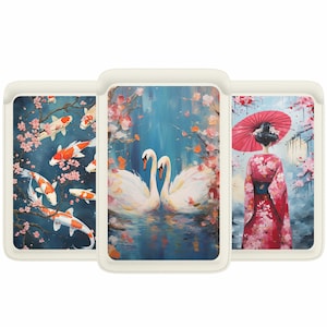 Cartera Magsafe de arte japonés, cartera magnética de peces Koi compatible con iPhone 15, iPhone 14, iPhone 13 SE Pro Max Plus