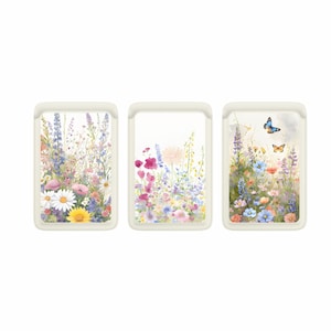 Portefeuille Magsafe avec fleurs printanières, porte-cartes floral magnétique en cuir pour iPhone 15, iPhone 14, iPhone 13 SE Pro Max Plus