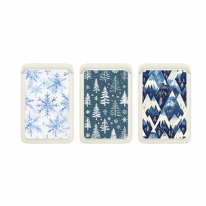Carteira Magsafe de floco de neve aquarela, porta-cartões magnético de couro sem costura em forma de floco de neve para iPhone 15, iPhone 14, iPhone 13 SE Pro Max Plus