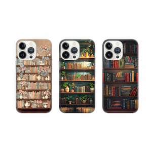 Bookshelf Phone Case Art book lover Cover for iPhone 16 15 14 13 12 Pro Xs Samsung S24 S23 S22 FE A25 A15 Pixel 9 8A 7