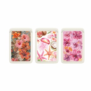 Cartera Magsafe Hibiscus, tarjetero magnético de cuero con diseño de hibisco para iPhone 15, iPhone 14 y iPhone 13 SE Pro Max Plus