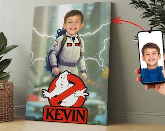 Custom Ghostbuster  Portrait – Personalized Spooky Fan Art – Funny Ghost Themed Gift – Digital Download for Movie Lovers