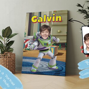 Custom Galactic Hero Portrait – Personalized Space Explorer Cartoon – Printable Rocket-Themed Gift – Digital Art for Kids Room Decor