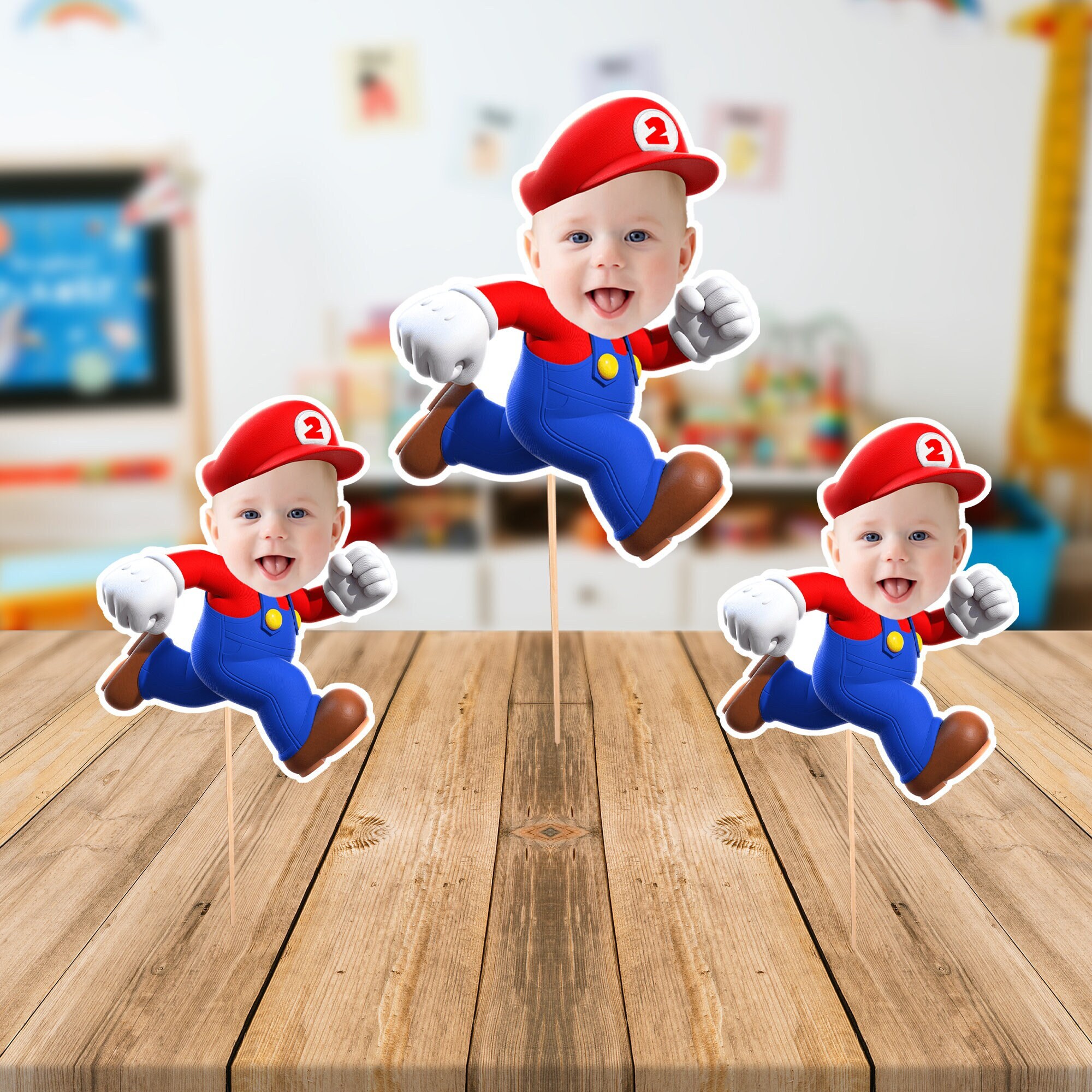 Custom Super Mario Cupcake Topper Printable Cake Topper Mario 1st ...