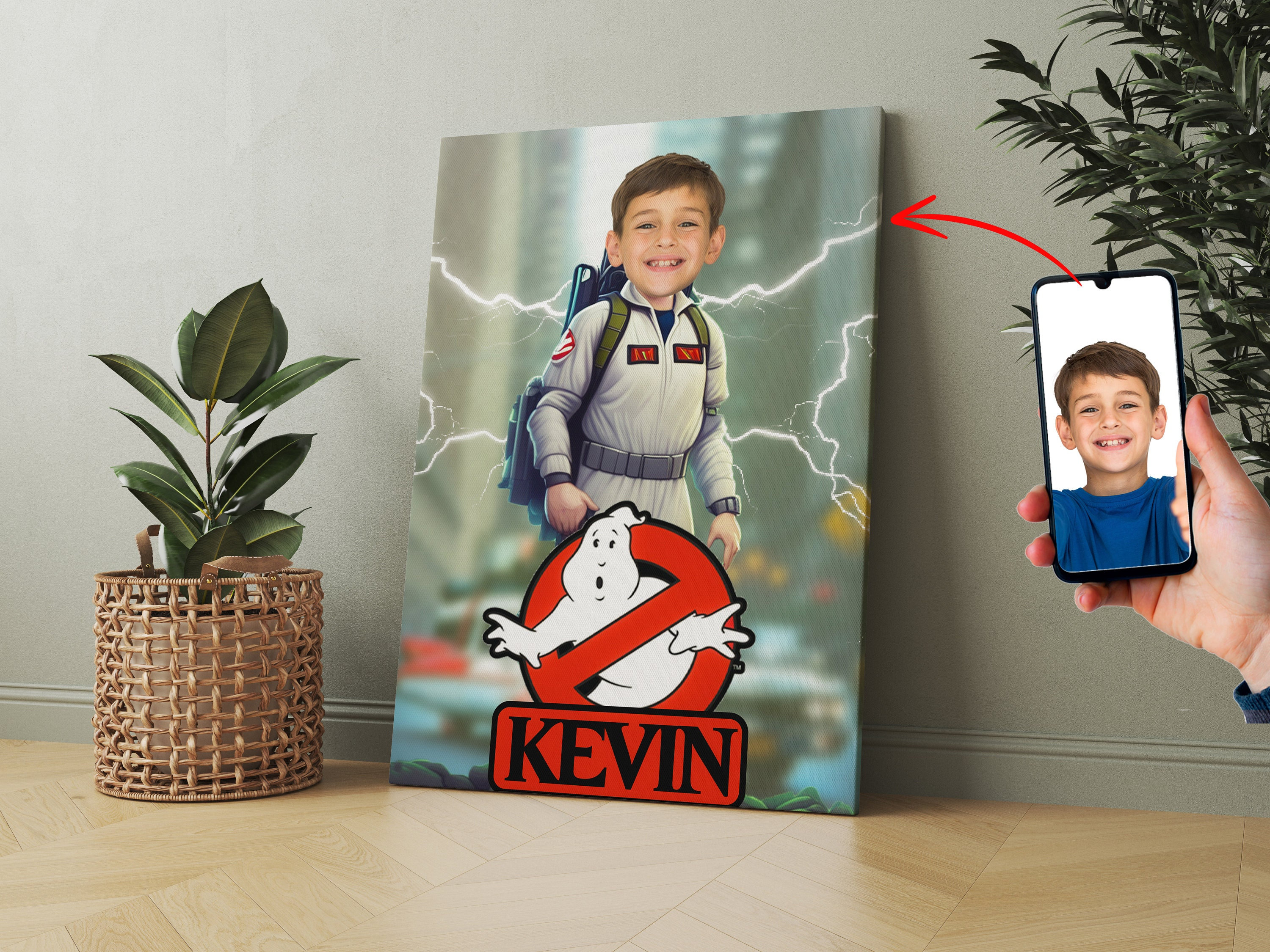 Custom Ghostbuster  Portrait – Personalized Spooky Fan Art – Funny Ghost Themed Gift – Digital Download for Movie Lovers