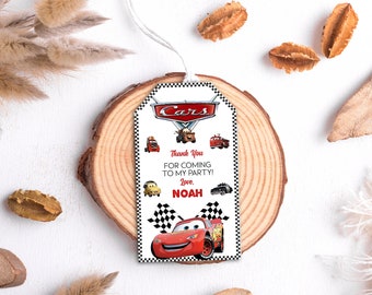 Thank You Card Cars Birthday Party Decoration Boy Lighting Mcqueen Race ...