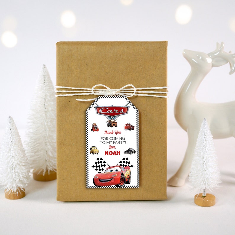 Editable Mcqueen Thank You Favor Lightning Mcqueen Birthday Favor Tag ...